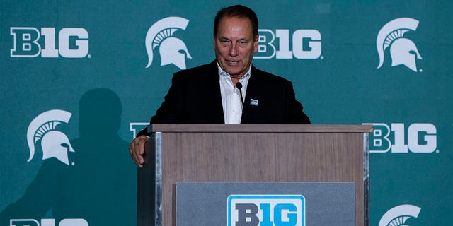 Head coach Tom Izzo of the Michigan State Spartans speaks to media during Big Ten Media Days at Target Center on Oct. 12, 2022 in Minneapolis, Minnesota. 