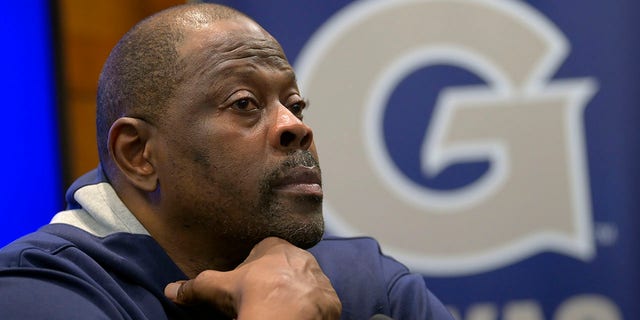 Hoyas head coach Patrick Ewing at a press conference at the John R. Thompson Jr. Intercollegiate Athletic Center on Oct. 26, 2022, in Washington, D.C.