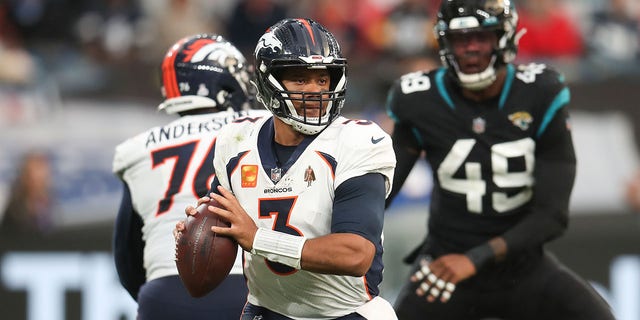 Denver Broncos' Russell Wilson during the NFL International match at Wembley Stadium, London. Picture date: Sunday October 30, 2022. 