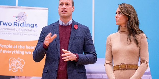 Prince William and Kate Middleton visit "The Street" in Scarborough to discuss mental health.