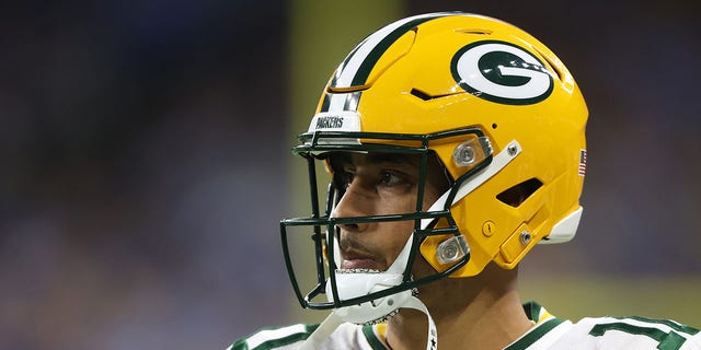 Green Bay Packers quarterback Jordan Love during the first half of a game against the Detroit Lions in Detroit Nov. 6, 2022.