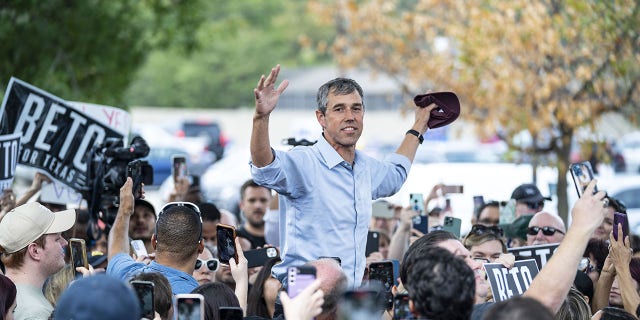 Beto O'Rourke, Democratic gubernatorial candidate, speaks outside a polling location in Dallas, Texas, on Nov. 8, 2022.