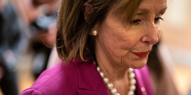 Speaker of the House Nancy Pelosi, D-Calif., departs from a ceremonial swearing on Capitol Hill on Monday, Nov. 14, 2022 in Washington, DC. 