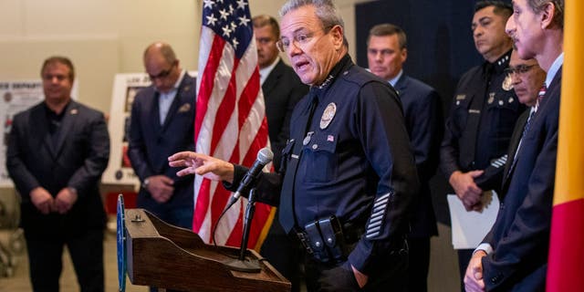 LAPD Chief Michel Moore said he "deeply" regrets the mistake in releasing the information of undercover officers and plans to take legal action against anyone "making threats against the safety of officers."