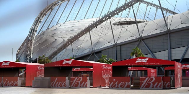 FIFA World Cup: Qatar reverses decision on selling alcohol in stadiums 2 days before games begin Budweiser beer kiosks are pictured at the Khalifa International Stadium in Doha on Nov. 18, 2022, ahead of the Qatar 2022 World Cup soccer tournament.