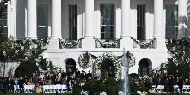Guests arrive at the South Lawn of the White House in Washington, D.C., for the wedding of Naomi Biden, 28, granddaughter of President Joe Biden, and Peter Neal, 25, on Nov. 19, 2022.