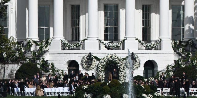 Guests arrive at the South Lawn of the White House in Washington, D.C., for the wedding of Naomi Biden, 28, granddaughter of President Joe Biden, and Peter Neal, 25, on Nov. 19, 2022. 