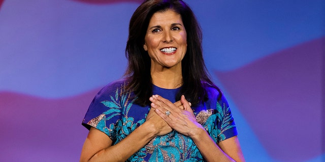 Former South Carolina Republican Governor Nikki Haley speaks at the Republican Jewish Coalition Annual Leadership Meeting in Las Vegas, Nevada, on November 19, 2022. 