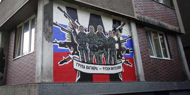 A mural depicting Russia's para military mercenaries Wagner Group. A Zambian student who died in Russia's war with Ukraine was employed by the Wagner Group.