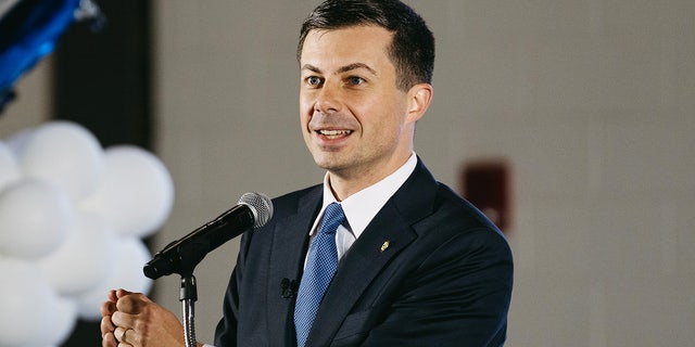 Transportation Secretary Pete Buttigieg speaks during a news conference at Memphis International Airport in Memphis, Tennessee, November 29, 2022.