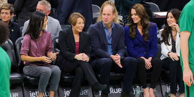 The royal couple watched the game from their courtside seats at TD Garden in Boston on Wednesday night, Nov. 30, 2022.