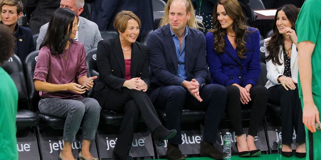 The royal couple watched the game from their courtside seats at TD Garden in Boston on Wednesday night, Nov. 30, 2022.