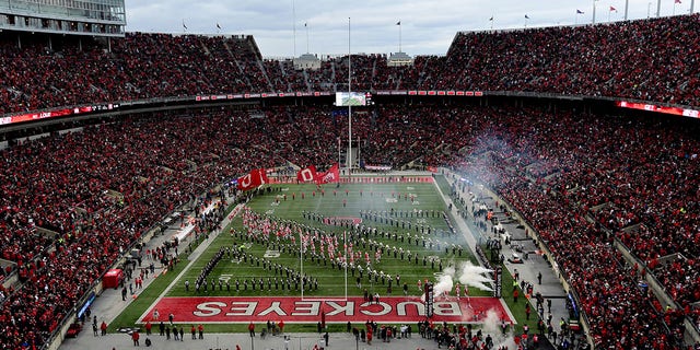A general view of Ohio Stadium before a game between the Ohio State Buckeyes and Purdue Boilermakers on November 13, 2021 in Columbus, Ohio. 