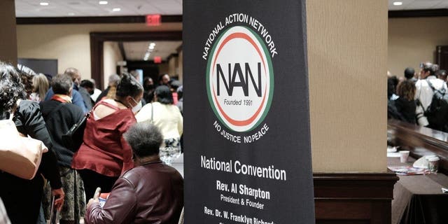 People attend the National Action Network's three-day annual national convention on April 7, 2022, in New York City. 