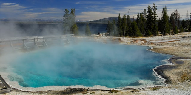 A hot spring at West Thumb Geyser Basin in Yellowstone National Park.