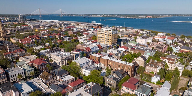 Aerial view of historic Charleston, South Carolina.