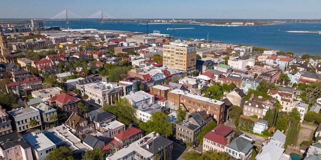 Aerial view of historic Charleston, South Carolina.