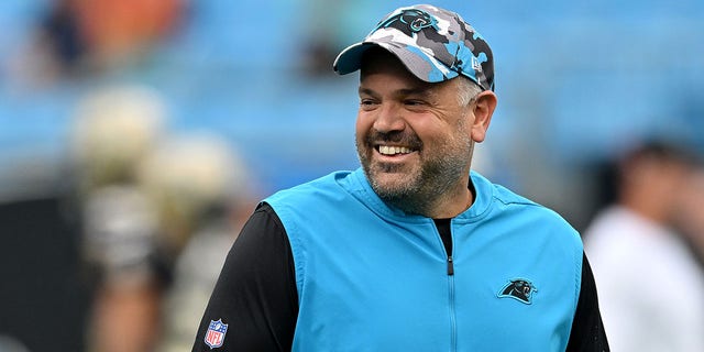 Head coach Matt Rhule of the Carolina Panthers watches his team play against the New Orleans Saints at Bank of America Stadium Sept. 25, 2022, in Charlotte, N.C. 