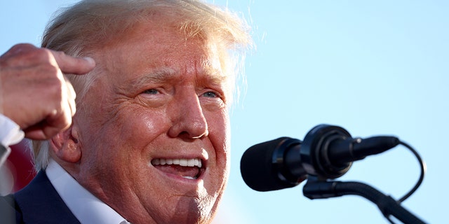 Former U.S. President Donald Trump speaks during a campaign rally at Legacy Sports USA on Oct. 09, 2022 in Mesa, Arizona. 