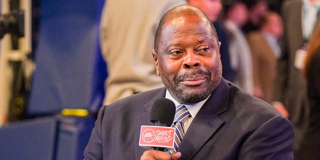 Georgetown head coach Patrick Ewing talks with reporters during Big East Basketball Media Day at Madison Square Garden on Oct. 18, 2022, in New York City.