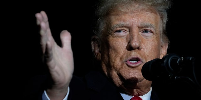 Former President Trump speaks during a rally at the Dayton International Airport on Nov. 7, 2022 in Vandalia, Ohio.