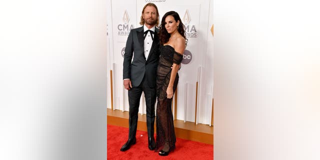 Dierks Bentley and wife Cassidy Black Bentley at the 56th Annual CMA Awards.