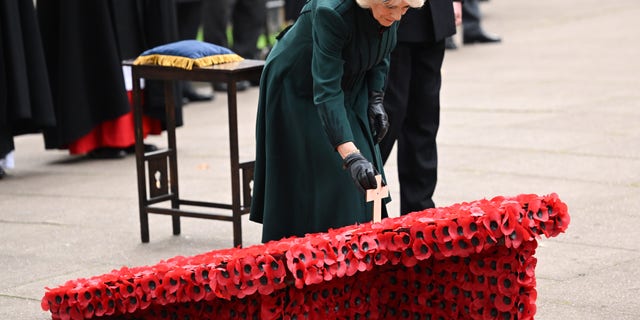 The Royal Family's Twitter account shared several photos of the momentous event, as Camilla is seen shaking hands with individuals who visited the memorial.