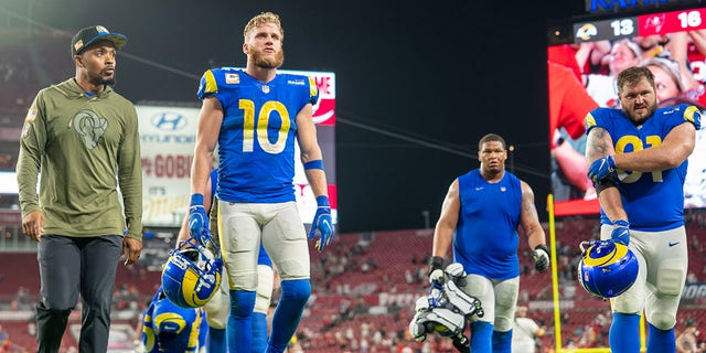Cooper Kupp of the Los Angeles Rams comes off the field during the Buccaneers game at Raymond James Stadium on Nov. 6, 2022, in Tampa, Florida.