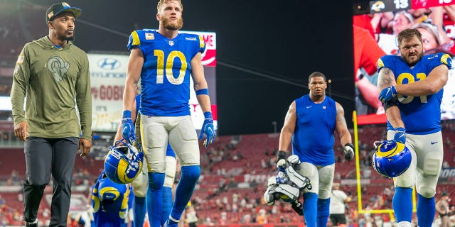 Cooper Kupp of the Los Angeles Rams comes off the field during the Buccaneers game at Raymond James Stadium on Nov. 6, 2022, in Tampa, Florida.