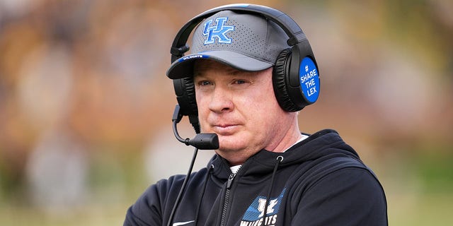 Head coach Mark Stoops of the Kentucky Wildcats during the second half against the Missouri Tigers at Faurot Field/Memorial Stadium Nov. 5, 2022 in Columbia, Mo.