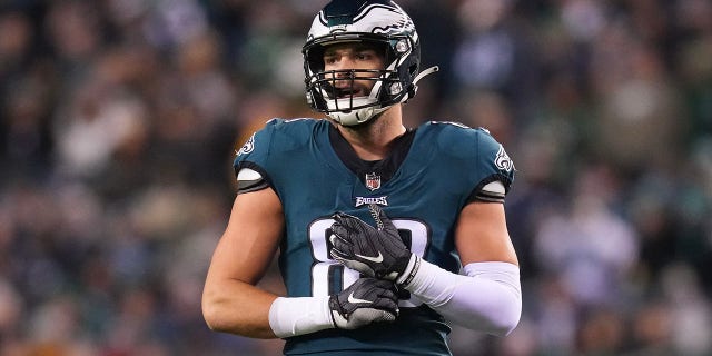 The Eagles' Dallas Goedert at Lincoln Financial Field on Nov. 14, 2022, in Philadelphia.