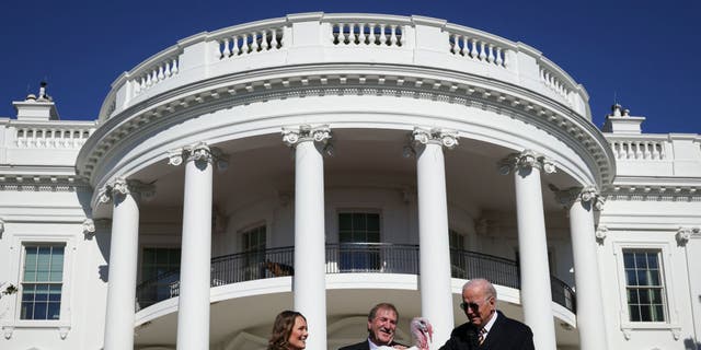 President Biden during the turkey pardoning ceremony.