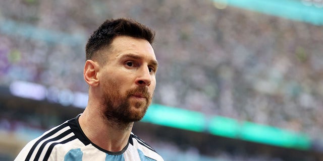 Lionel Messi of Argentina during the FIFA World Cup Qatar 2022 Group C match between Argentina and Saudi Arabia at Lusail Stadium on November 22, 2022 in Lusail City, Qatar. 
