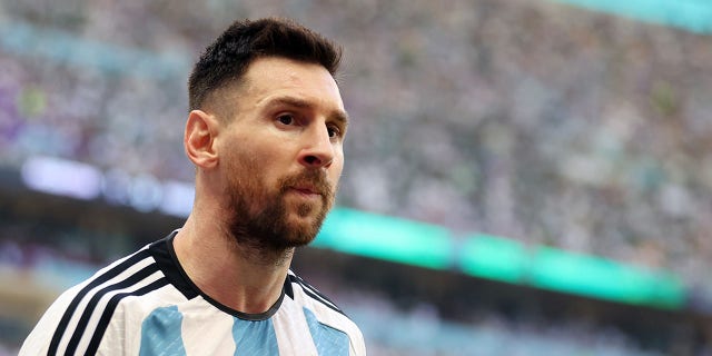 Lionel Messi of Argentina during the FIFA World Cup Qatar 2022 Group C match between Argentina and Saudi Arabia at Lusail Stadium on November 22, 2022 in Lusail City, Qatar.