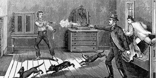 Billy the Kid (1859-1881) encontra seu fim nas mãos do xerife Pat Garrett em Fort Sumner, Novo México.