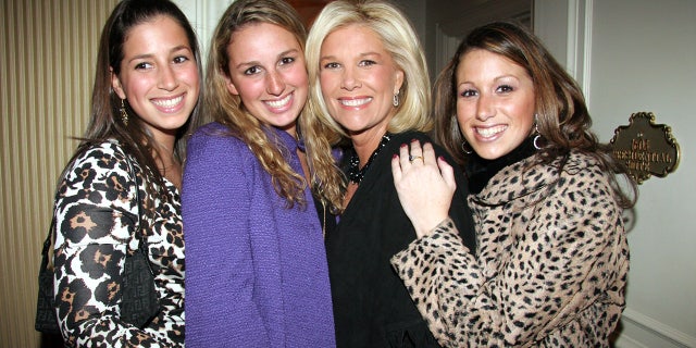 Joan Lunden (center) with daughters Sarah Krauss, Lindsay Krauss and Jamie Krauss (Hess) at an Elle Magazine party in March 2006.
