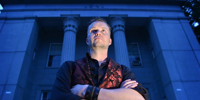 Lucien Greaves, is spokesman for The Satanic Temple, photographed outside a Salem courthouse, a group of political activists who identify themselves as a religious sect and are seeking to establish After-School Satan clubs as a counterpart to Christian Good News Clubs.