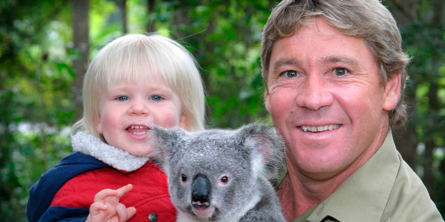 Steve and Robert Irwin with Koala