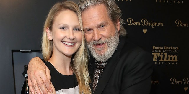 Hayley Bridges smiling with her father Jeff Bridges