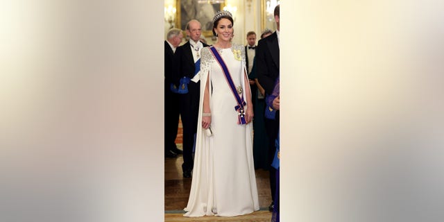 Catherine, Princess of Wales, during the State Banquet at Buckingham Palace on November 22, 2022, in London, England. 