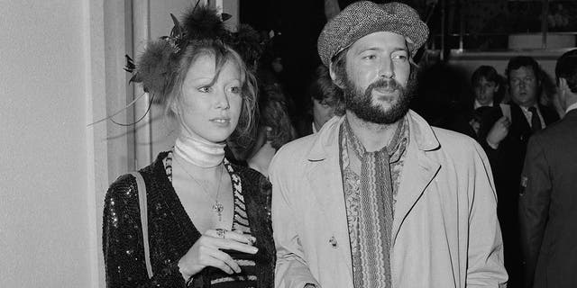 Eric Clapton and Pattie Boyd at the premiere of Ken Russell's film version of The Who's rock opera "Tommy" at the Leicester Square Theatre in London, circa 1975. They married in 1979.