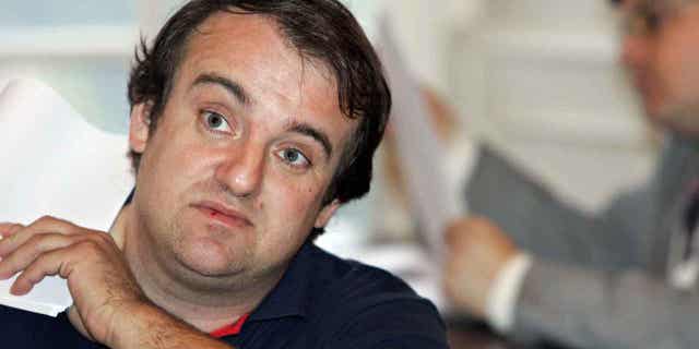 A picture taken on Sept. 27, 2007, shows Vincent Reynouard at the Saverne courthouse. The French chemical engineer was sentenced on Nov. 8, 2007, to one year in prison and fined $14,600 for Holocaust denial. Reynouard has once again been arrested for hate crimes and crimes against humanity in Scotland on Nov. 10, 2022.