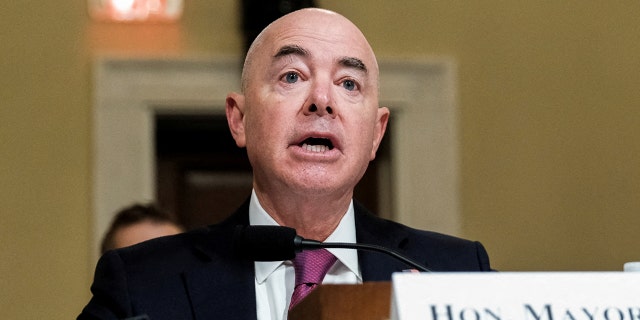 Department of Homeland Security (DHS) Secretary Alejandro Mayorkas testifies before a House Homeland Security Committee hearing on "Worldwide Threats to the Homeland" on Capitol Hill in Washington, Nov. 15, 2022. 