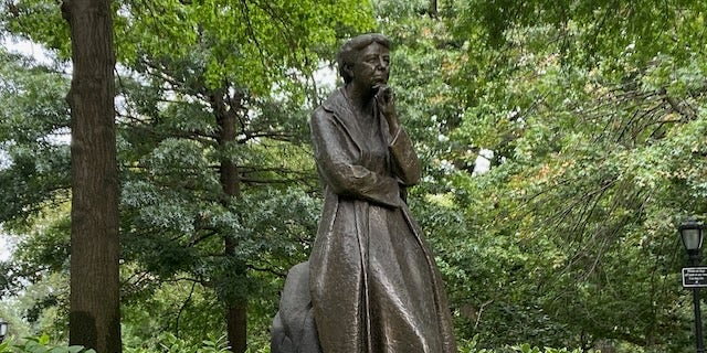 The Eleanor Roosevelt Memorial at Riverside Park in Manhattan was dedicated in 1996, in a ceremony featuring then-first lady Hillary Clinton.
