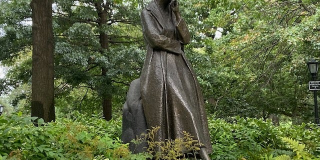 The Eleanor Roosevelt Memorial at Riverside Park in Manhattan was dedicated in 1996, in a ceremony featuring then-first lady Hillary Clinton.