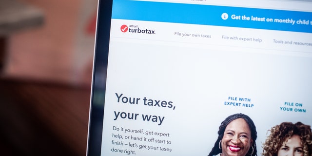 TurboTax sits on a laptop in an arranged photo in Hastings-on-Hudson, New York, US, on Friday, September 3, 2021.