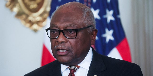 Rep. James Clyburn speaks during a signing ceremony for the Inflation Reduction Act at the White House on Aug. 16, 2022.