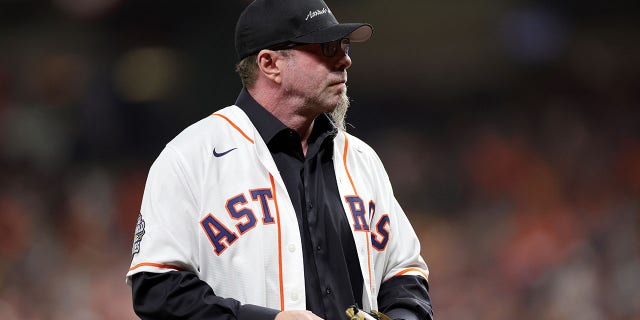 Former Houston Astros player Jeff Bagwell before Game 2 of the World Series against the Philadelphia Phillies at Minute Maid Park on October 29, 2022 in Houston.