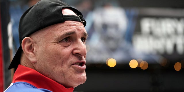 John Fury, father of Tyson Fury, during an open workout at BOXPARK Wembley, London on Tuesday, April 19, 2022.