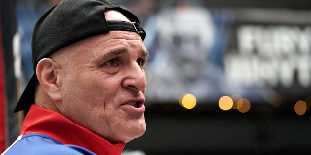 John Fury, father of Tyson Fury, during an open workout at BOXPARK Wembley, London on Tuesday, April 19, 2022.